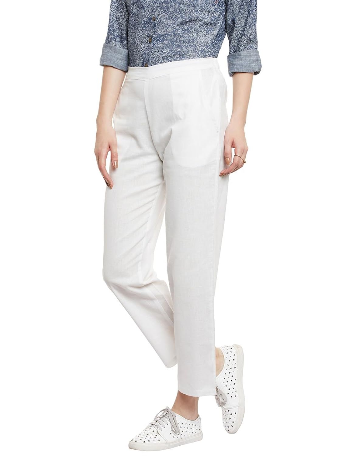 bohobi women's solid linen harem pants