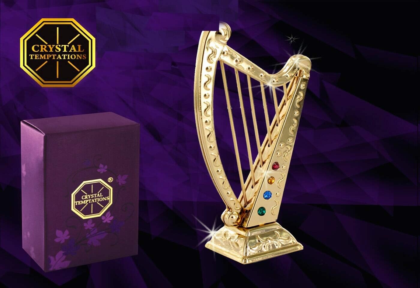 Crystal Temptations -Harp figurine embellished with crystals from Swarovski