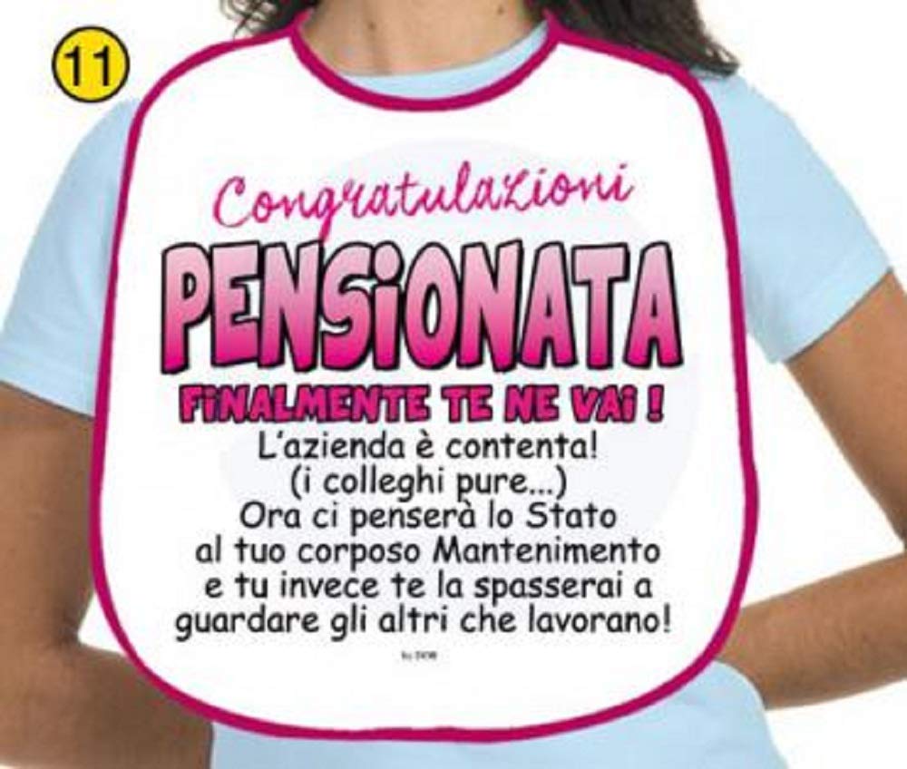 BAVAGLIONI FINALLY PENSIONATA - Maxi Bib Gadget gift idea joke