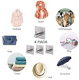 Ibergrif 4 Pack Self Adhesive Hooks Heavy Duty No Drill Towel Bathroom Kitchen view 5