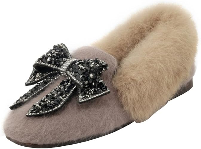 faux fur mule loafers