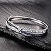 Caperci Cubic Zirconia Created Blue Sapphire Love Knot Bangle Bracelet for Women, 7.25''