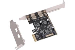 XUMIUZIY PCIe to USB 3.2 Gen 1 Card, 5 Gbps Bandwidth 2 USB Type C Ports, Expansion Card USB C PC Card Internal Port Hub for 