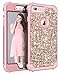 Hekodonk Compatible iPhone 6s Case, iPhone 6 Case, 3D Luxury Sparkle Glitter Shiny Heavy Duty Shockproof Full-Body Protective High Impact Hybrid Cover for Apple iPhone 6 /6s - Bling Rose Gold