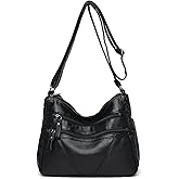 LassZone Women Crossbody Shoulder Bag Soft PU Leather Handbags Multi-Pocket Messenger Bag Waterproof Purse for Ladies