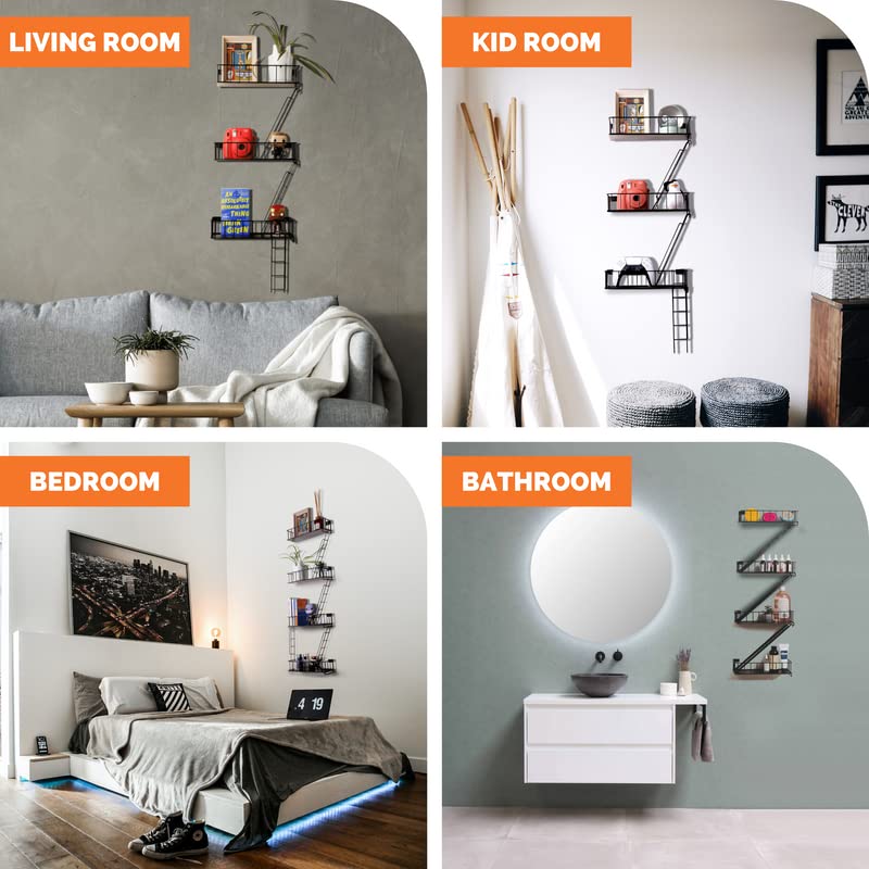 KOTIJOKI Fire Escape Ladder Shelf New York Inspired 4 Tier Wall