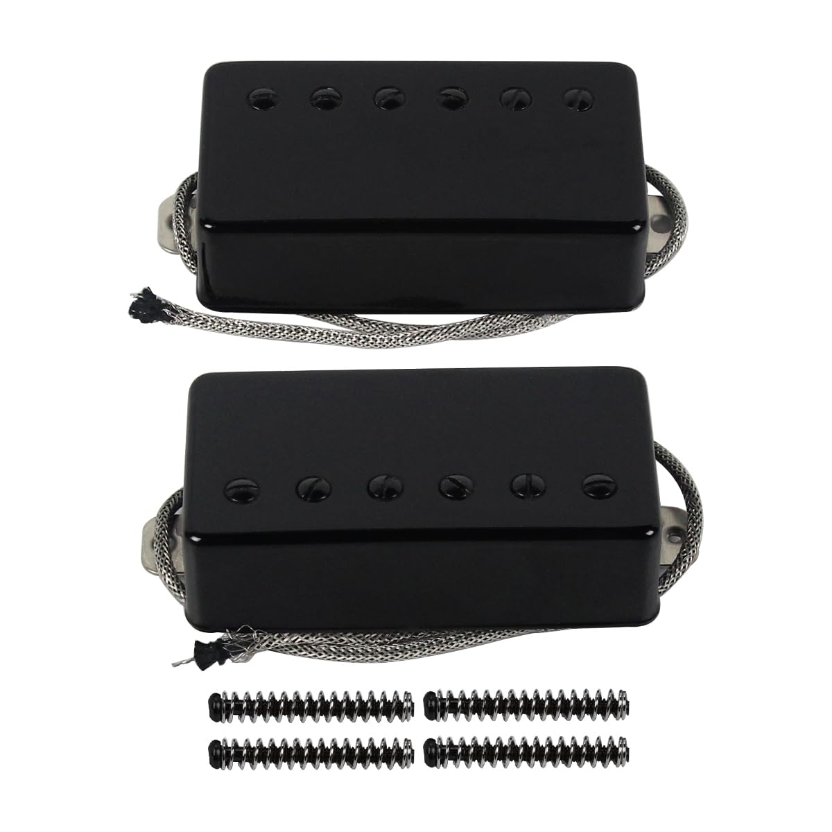 FLEOR Alnico5 Guitar Humbucker Pickup Set Bridge & Neck Pickups Compatible with LP style Guitar Part, Black — image 1