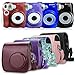 Fintie Protective Case Compatible with Polaroid PIC-300 / Fujifilm Instax Mini 7s Instant Film Camera - Premium Vegan Leather Bag Cover with Removable Strap, Emerald Illusions