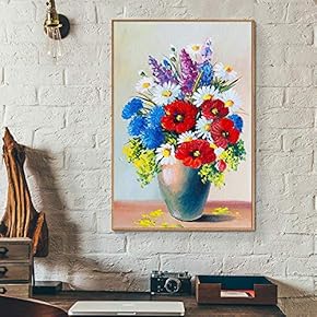 Floating Framed Canvas Wall Art for Living Room, Bedroom Vintage Vase Canvas Prints for Home Decoration Ready to Hang - 16x24 inches