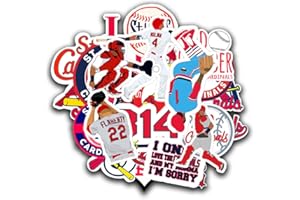 TRANSMERIDIAN TRAVELER 31 PCS American Baseball Stickers for Water Bottle, Laptop, Bicycle, Computer, Motorcycle, Travel Case – Waterproof Vinyl Decals for Kids, Teens, Adults, Scrapbook, Helmet, Luggage – 2-2.5 Inches