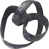 NESS AND JORD Metal Decorative Object &ndash; Minimalist Shelves &amp; Coffee Table Decor &ndash; Aluminum Knot Sculpture Modern Home Decor for Office, Bedroom &amp; Living Room &ndash; 8" x 7", Black