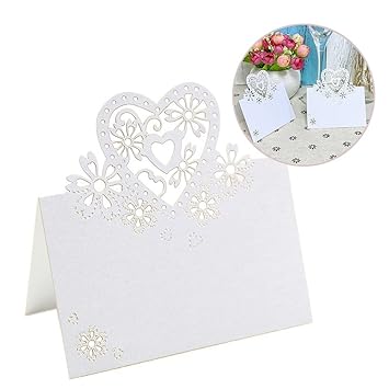 Kumkey 50 X Tischkarte Schimmer Weiss Herz Platzkarten Namenskarte Geschenkanhanger Tischdeko Karte Fur Hochzeit Geburtstag Party Taufe Festival Feier Babyparty Baby Shower Gartenparty Dekoration Amazon De Spielzeug