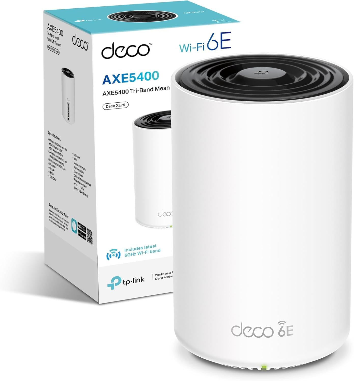 TP-Link Deco XE75 AXE5400Mbps WiFi 6E Mesh System, 8K/4K Streaming, Online Meeting, AI-Driven Mesh, Deco Extender, Covers 2,900 ft2, Connect 200 Devices, Alexa, Easy Setup, Homeshield — image 1