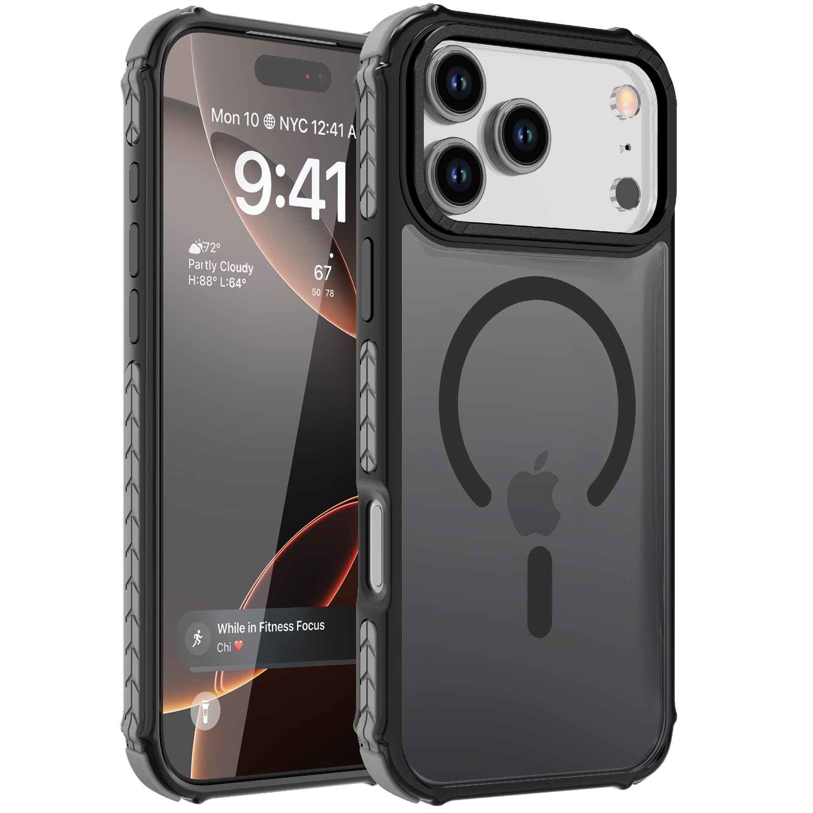 Photo 1 of DEERLAMN Strong Magnetic Case for iPhone 17 Pro Max 6.9-Inch,[Compatible with Magsafe] Translucent Matte Slim Shockproof Protective Phone Cover for Women Men-Forest Black