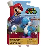 Super Mario Light Blue Yoshi 4 Inch Action Figure with Egg | With Egg