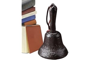 Small Bell – Cast Iron Church Bell Retro Bell Decoration for Ringing for School Front Door Attention Bedside Table Outdoor Se