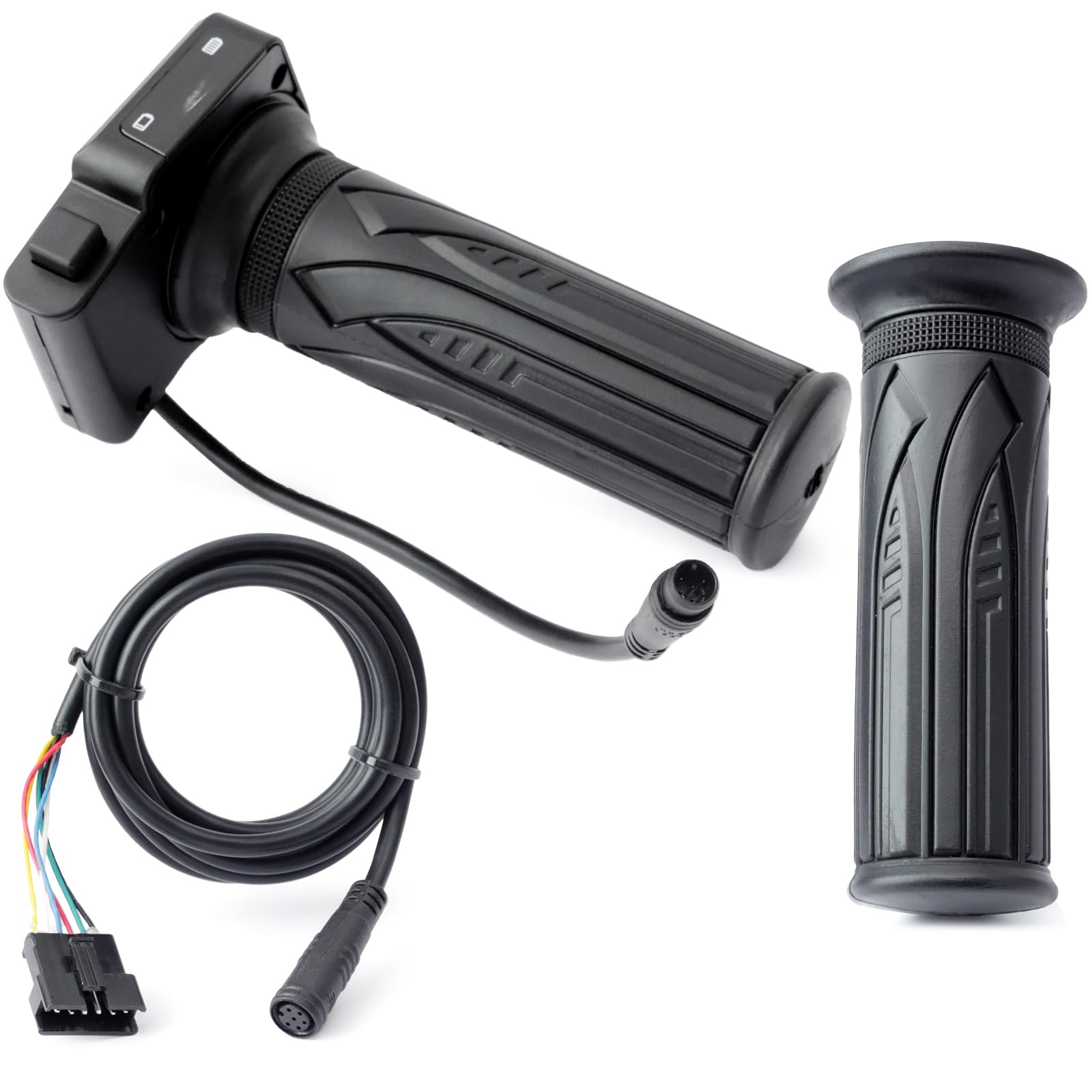 Photo 1 of 48V Throttle Grip Replacement for Jetson Haze Folding EBike for DYU Y16 Electric Bicycle with Cruise Control Button and LCD Voltage Display with 6 Pin Male Plug