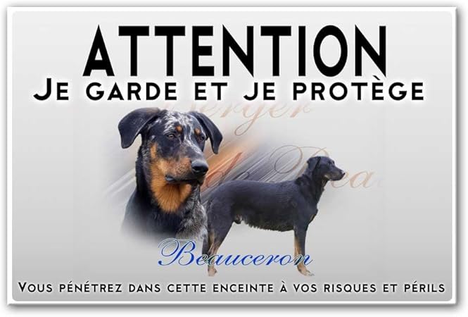Pets Easy Plaque Attention Au Chien Beauceron Arlequin