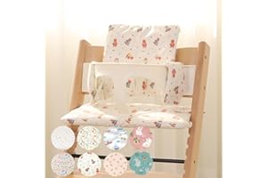 Gembebe Waterproof & Compatible Stokke Tripp Trapp Cushion Set - Easy to Clean Newborn Set - 100% Cotton High Chair Cushion Set (Teddy Bear / 49.5 Counts)