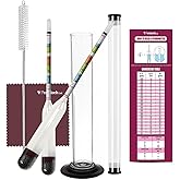 Fermtech Glass Triple Scale Hydrometer Kit – Test ABV, Brix, Gravity for Wine, Beer, Mead & Kombucha, with Microfiber Cloth &