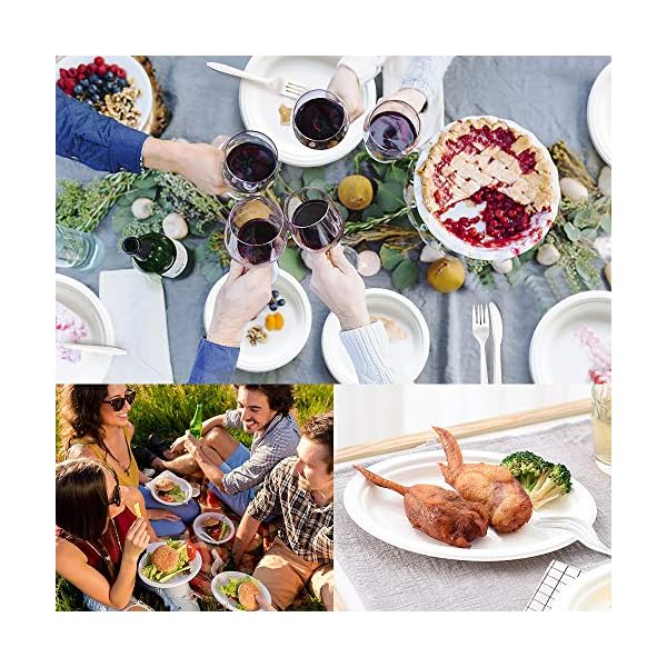 Aitsite-250Pcs-9-Paper-Plates-Party-Tableware-Eco-Friendly-Dinnerware-Set-Includes-50-Plates-Forks-Knives-and-Spoons-Combo-for-Party-Camping-Picnic Aitsite 250Pcs Plates and Cutlery Set, Biodegradable Tableware Set for 50 Guests Includes 9''+7'' Paper Plates, Forks…