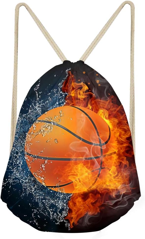 FANCOSAN Sport Ball Designs Drawstring Bag Cinch Pack for Mens Womens Fitness Gym Sackpack