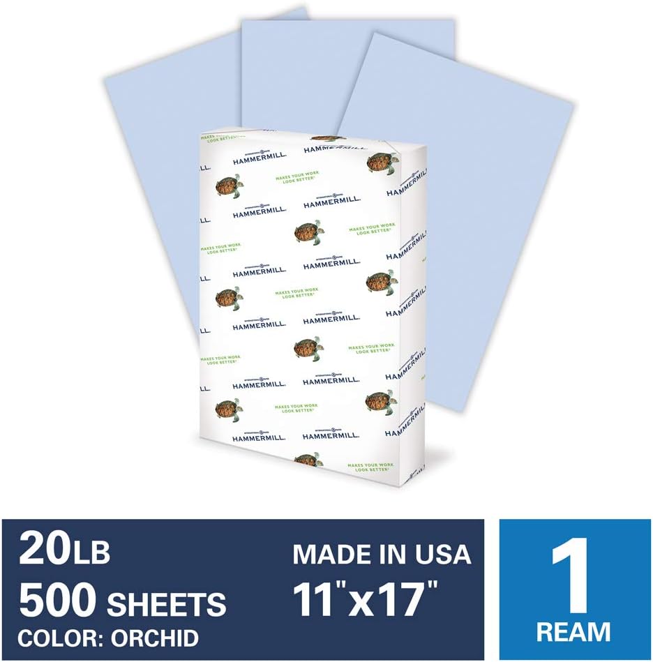 Hammermill Orchid Colored 20lb Copy Paper, 11x17,1 Ream, 500 Total