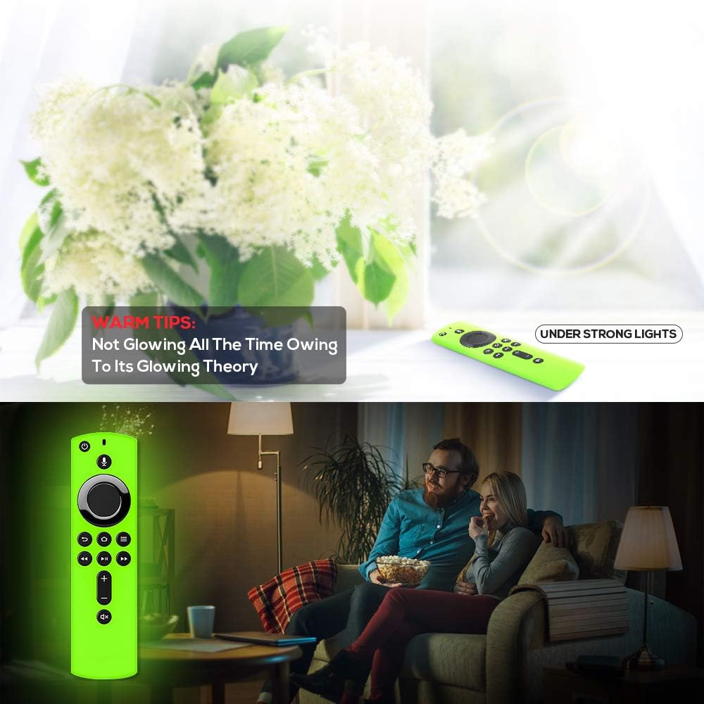 Wevove Silicone Remote Case Glow, Firetv Remote Silicone Case Glow, Shockproof Anti Slip Silicone Remote Case, Compatible with TV 2nd Gen (3rd Gen) Alexa Voice Remote Control: Home Audio & Theater