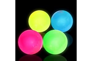 QETRABONE 4 Pcs Glowing Sticky Balls, Stress Relieving Glow in The Dark Stick to The Ceiling, Stocking Stuffers, Fun Decompression Fidget for Adults Anxiety Pressure