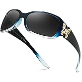 LVIOE Polarized Sunglasses for Women, Fashion Butterfly Decoration Driving Fishing-99.99% UV Protection