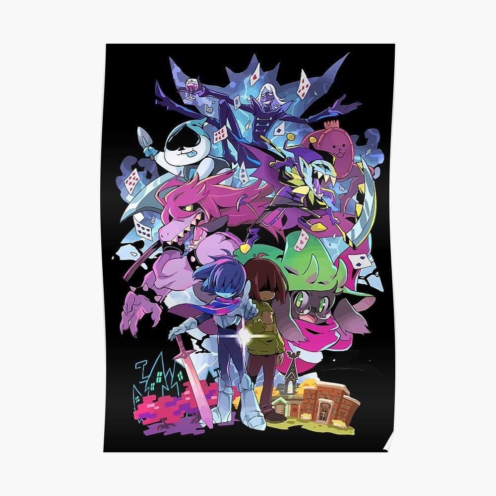 T-shirt Homme Deltarune Adventure - Manches Courtes, Noir, Coton Doux, Protection UPF 50+, Coupe Décontractée