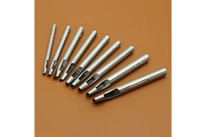 Mivofun 9 Size Oval Hole Punch Set for Leather 1.4mm-5mm, Carbon Steel Hollow Leather Crafting Hand Punching Tool Kit for Watch Cloth Belt Gaskets