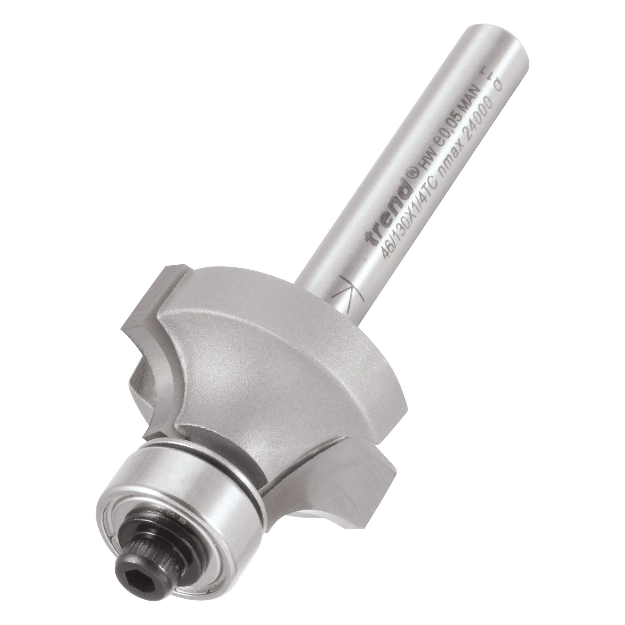 Trend Professional Bearing Guided Ovolo Router Cutter, 6.3mm Radius, 1/4 Inch Shank, 25.4mm Cut Diameter, 13mm Cut Length, TCT, 46/130X1/4TC โ image 1