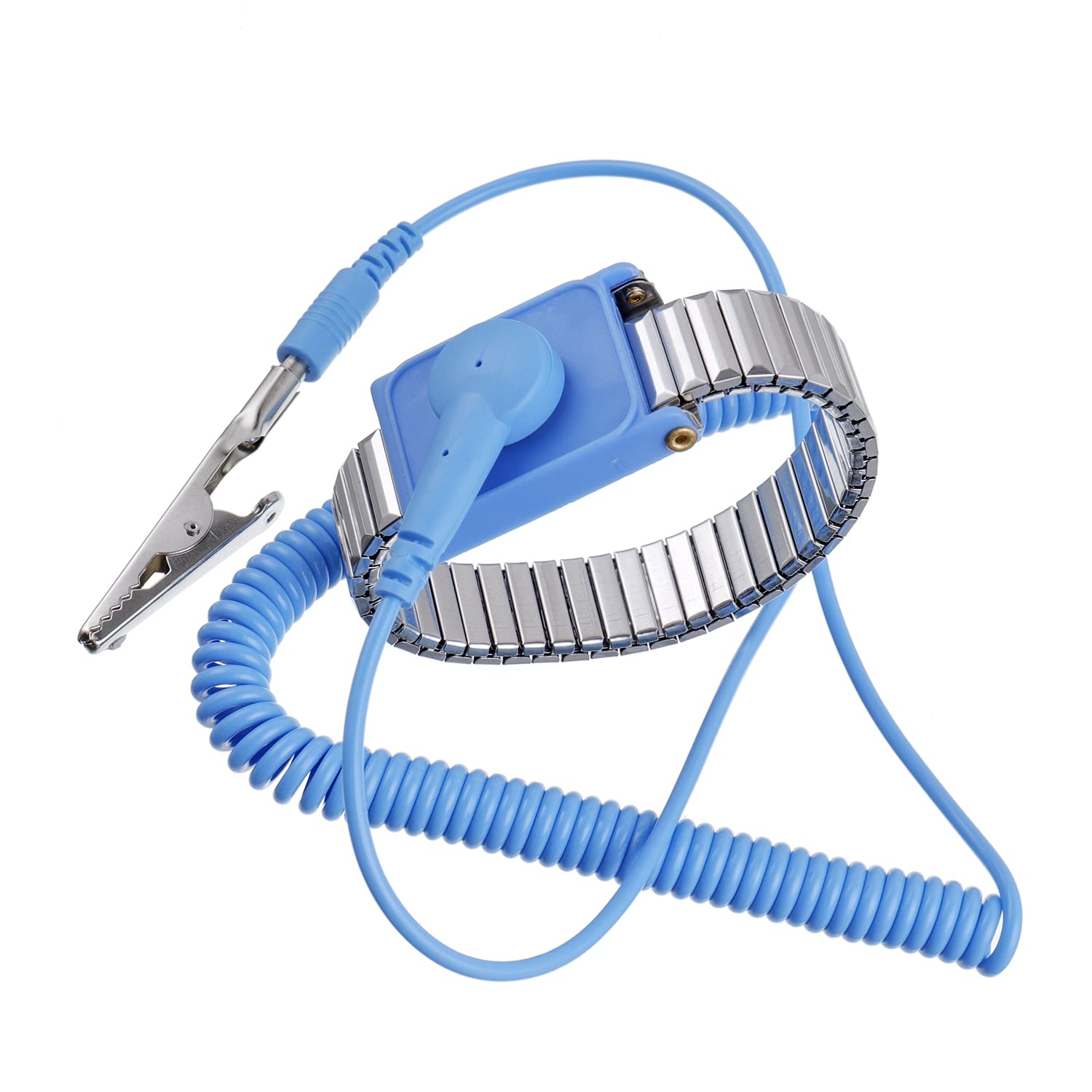 BOJACK Reusable Corded Anti Static Wrist Strap, Fast-Carrying Alligator Clip for dissipating Electricity, grounding Solution for Sensitive Electronic Equipment