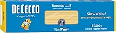 De Cecco Bucatini No. 15 Pasta, 16 Oz, Authentic, Slow Dried, Made with Semolina and Durum Wheat, Versatile Pasta for Sauces 