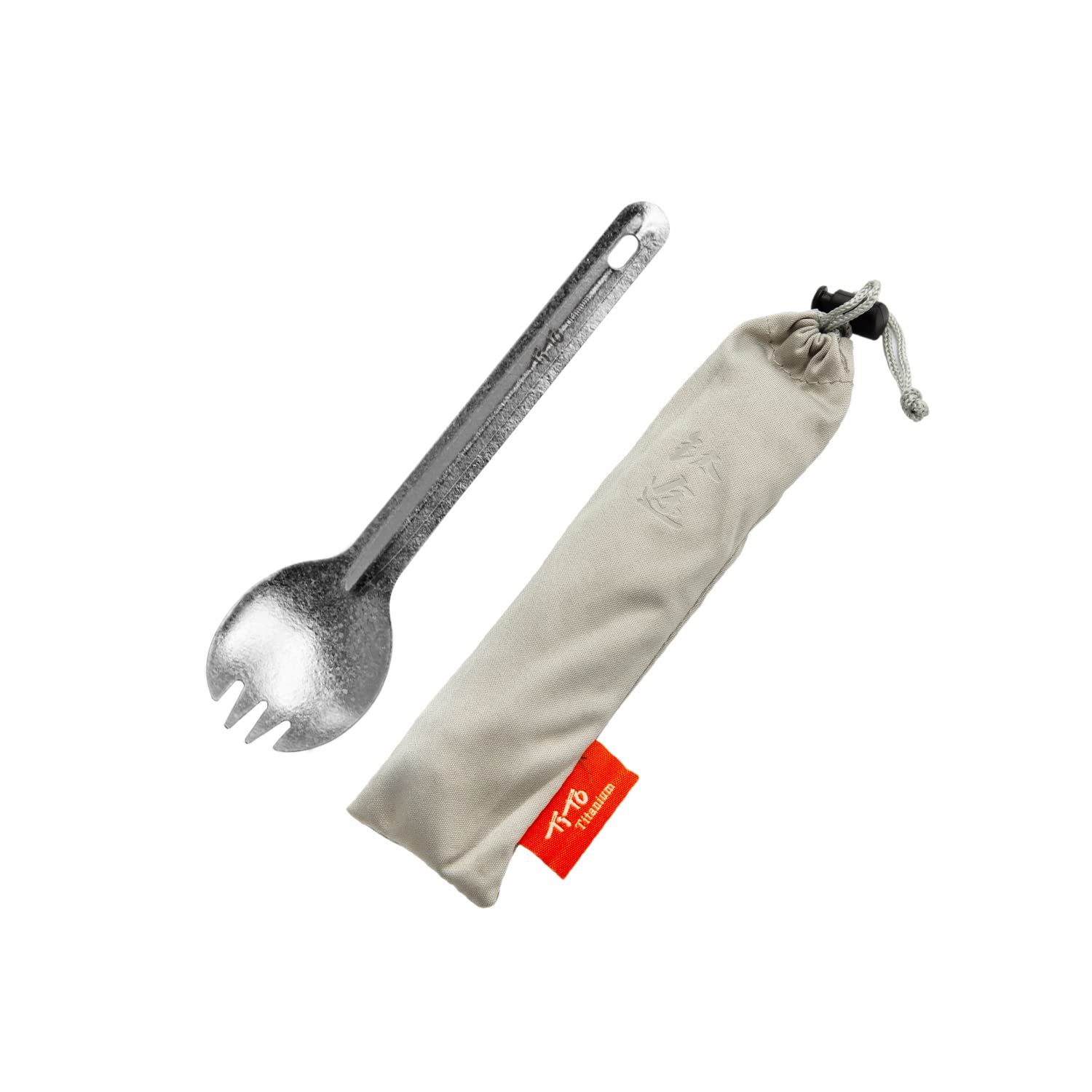 TiTo Bright Colorful Titanium Spork for Outdoor Camping - Lightweight Spoon for Travel and Home With Cloth Bag