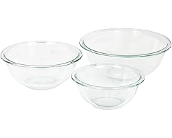 Pyrex Glass Mixing Bowl Set (3-Piece Set, Nesting, Microwave and Dishwasher Safe)