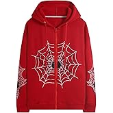 Hesaco Spider Graphic Hoodies Y2k Zip Up Hoodie Men Women Oversized Sweatshirts Y2k Jacket Streetwear Vintage Tops