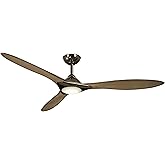 Minka-Aire F868L-GM/SG Sleek 60 Inch Smart Ceiling Fan with DC Motor and LED Light in Gun Metal Finish and Seashore Gray Blad