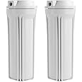 iSpring HW12X2 Water Filter Housings for Reverse Osmosis Systems, 10" Inch, 2-Pack, White (Not a Replacement Part for RCC7 Series Models Sold Before March 2020)