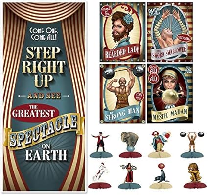 Amazon Com Beistle Vintage Circus Party Decorations Kit With