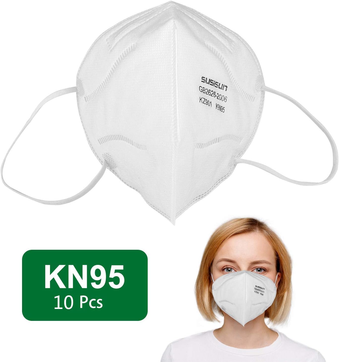 10 pack N95 Safety Masks Particulate Respirator KN95 Fold Flat Mask Respirator Surgical Face Mask…
