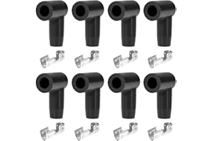 Paifeancodill HEI Style Spark Plug Boot Terminal Kit, 8 Set Spark Plug Coil Boot, Distributor Ignition Boot 90 Degree Connect
