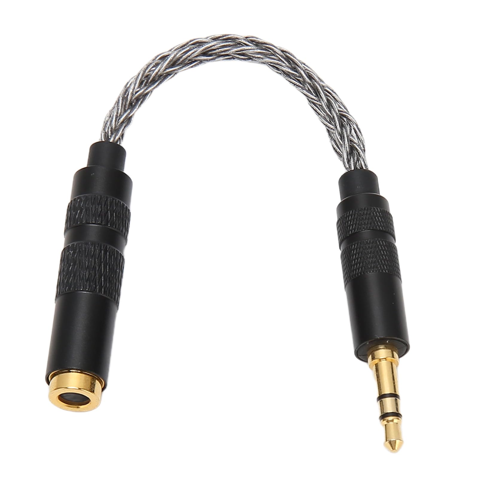 4.4mm Balanced Female to 3.5mm Stereo Male Adapter Cable, Gold Plated Connectors Single Crystal Copper Copper Wire, Headphone Adapter Cable (Cool Grey)
