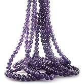 ICAI Beads 4mm Natural Amethyst Stone Round Loose Stone Beads for Jewelry Making DIY Crafts Design 1 Strand 15" APPR.98-100pcs