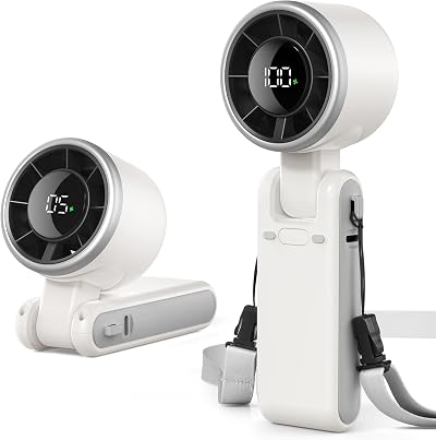 EasyAcc Portable Handheld Turbo Fan 4000mAh USB-C Rechargeable White