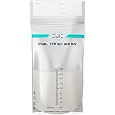 Elvie - Leak-Proof Breastmilk Storage Bags - Freeze and Warm Breast Milk - at Home or On The Go - Hygienic Double-Seal Zipper - Breastfeeding Essentials - 100 Count