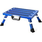 Homeon Wheels Aluminium RV Steps Adjustable Folding Step Stool with Non-Slip Rubber Feet, Stable Platform Supports 1000bs, Sa