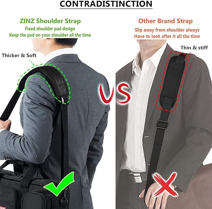 ZINZ Bag Shoulder Strap, Padded Adjustable Shoulder Strap Replacement