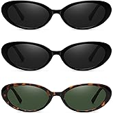 MUNSADE Vintage Oval Sunglasses for Women Fashion Small Frame Retro 90s Sun Glasses UV400 Protection